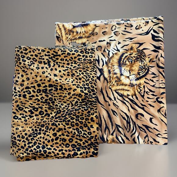 Tiger Big Cat Animal Print plus coordinate 100% Cotton - Picture 1 of 6